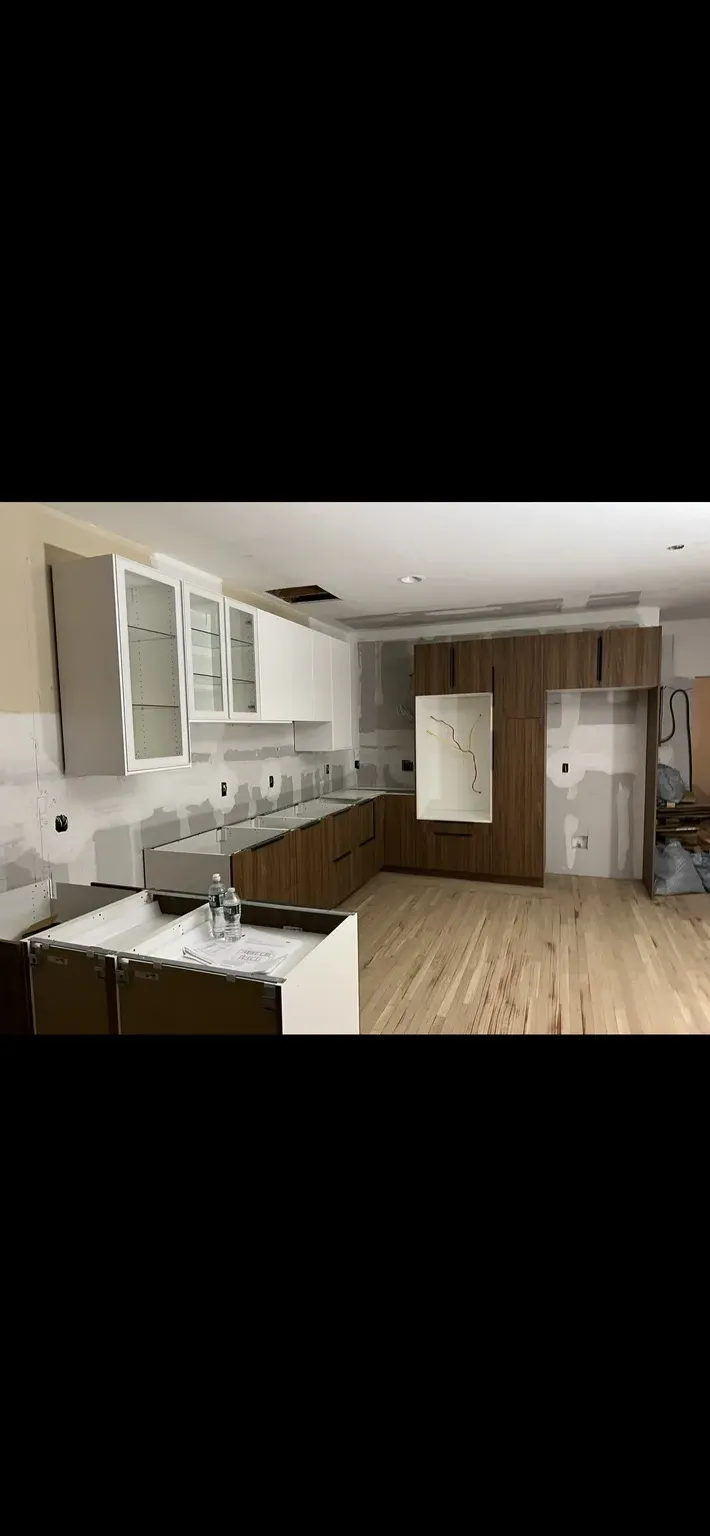 Walnut & White Kitchen with Island
