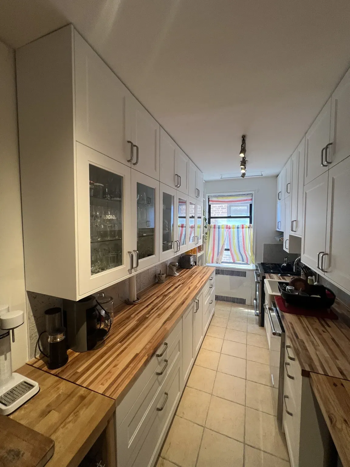 White Shaker Galley Kitchen