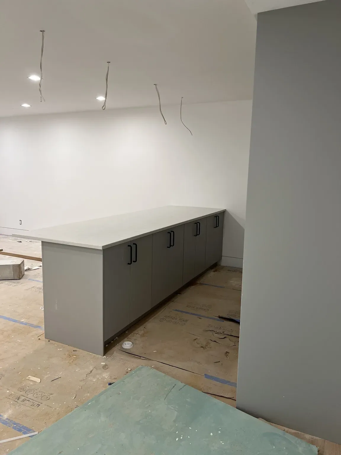 Grey Base Cabinet Installation