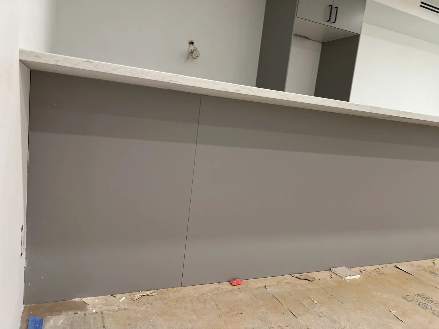 Grey Base Cabinet Installation